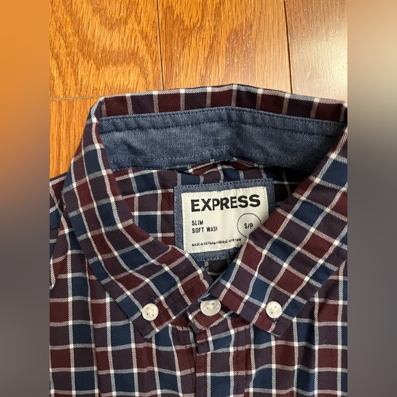 Express Slim Soft Wash Button Down Casual Dress Shirt Men Small NEW WITH TAGS - Picture 3 of 10
